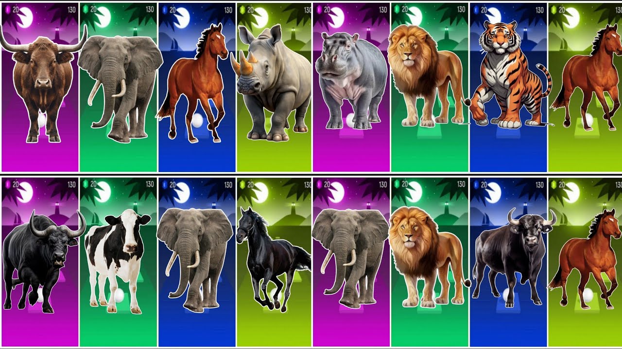 Bull🐂🆚 Horse 🐎🆚 Elephant 🐘🆚 Cow 🐄 🔴Tiles Hop EDM Rush →