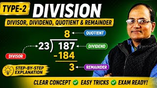 Divisor, dividend, quotient, and remainder based on question