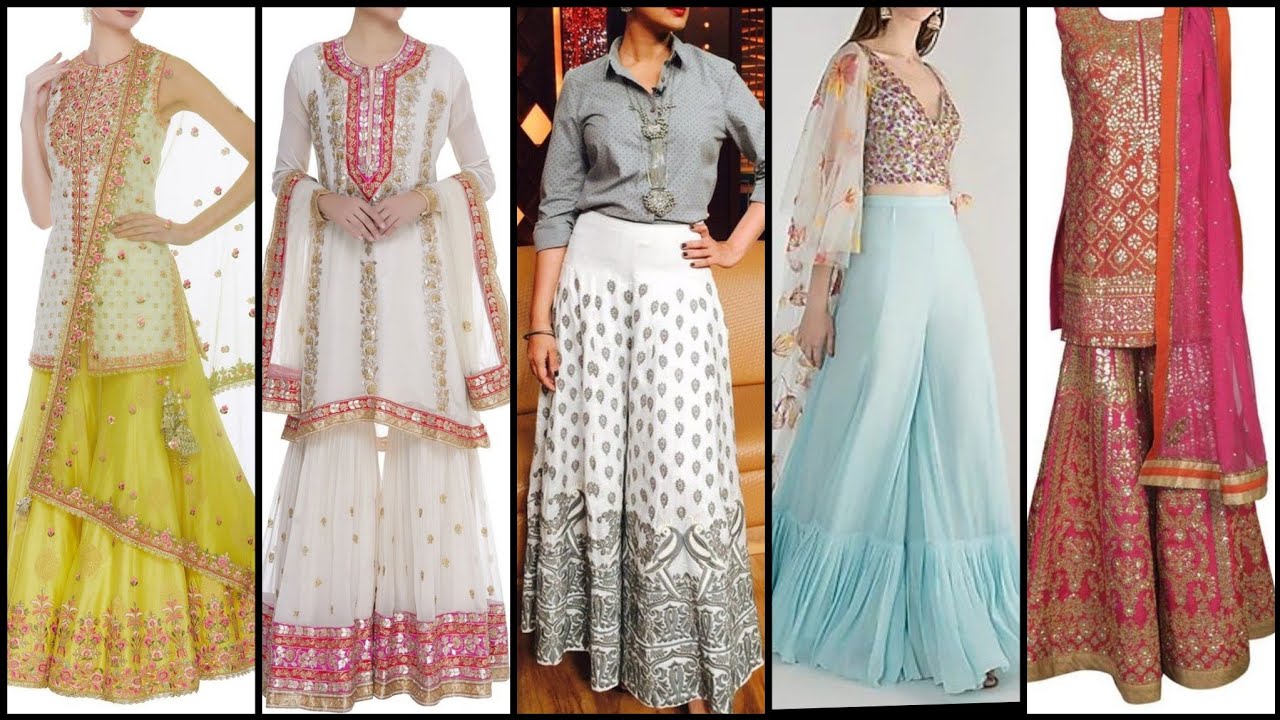 Latest 50 Styles Of Formal & Casual Sharara and Gharara pant/Ruffled Pants Designs