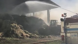 Hay bales spontaneously combust at Newberg dairy