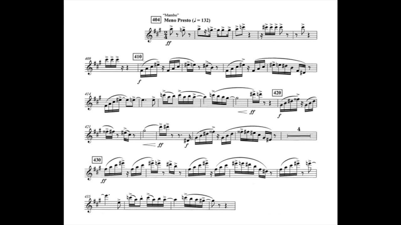 Saxophone Excerpt "Mambo" from West Side Story YouTube