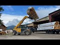 Montana Log Home Delivery And Unloading- Meadowlark’s Trout Creek