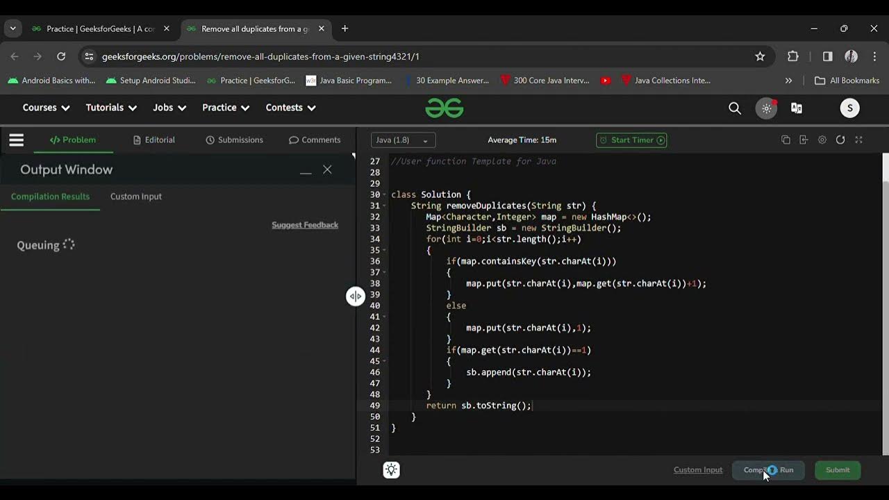 #9 GFG POTD solution | Remove all duplicates from a given string ...