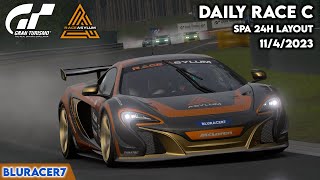 Gran Turismo 7: Sport Mode | Daily Race C | Spa 24H Layout | 11/4/2023