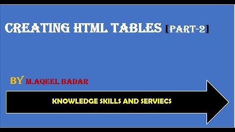 Creating HTML Tables [Part-2], Lec-11 [HTML tutorial for beginners in Urdu/Hindi]