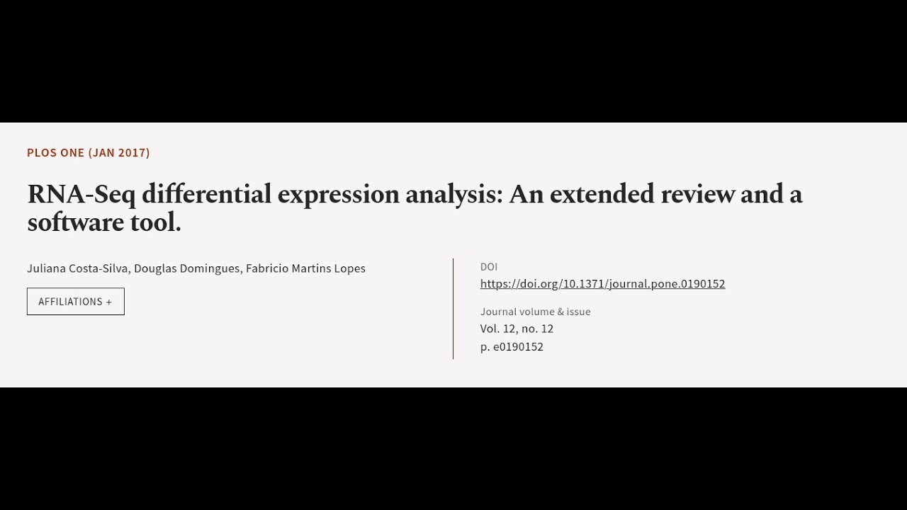 RNA-Seq differential expression analysis: An extended review and a software tool. | RTCL.TV