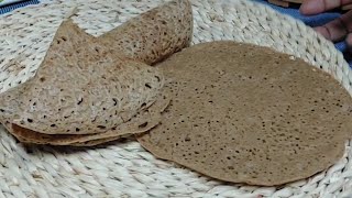 خبز إنجيرا Injera بطحين الحنطة السوداء (63) Buckwheat مع #نسرين التميمي#