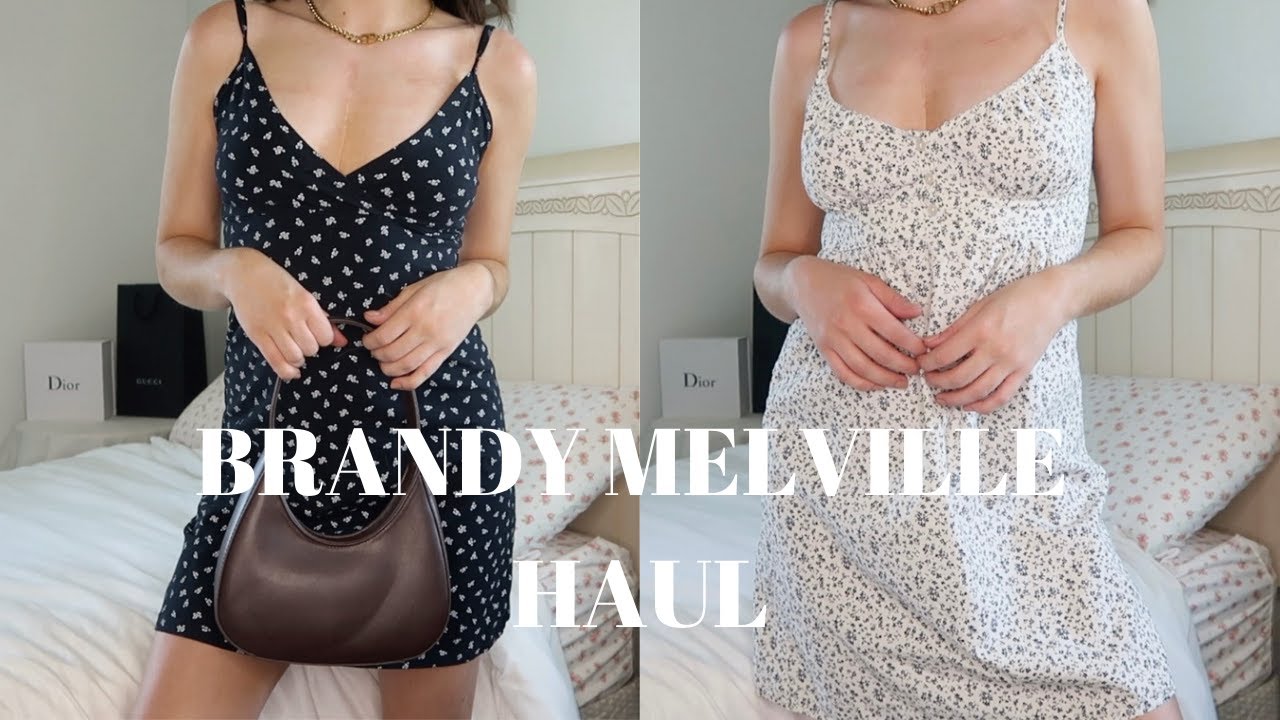 Brandy Melville Arianna Floral Navy Dress