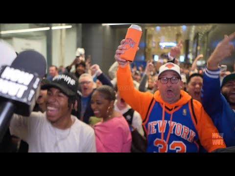 KNICKS fans go wild after they beat the 76's in game 2