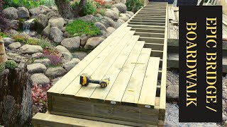 Epic wooden bridge and boardwalk