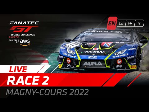 LIVE | Race 2 | Magny Cours | Fanatec GT World Challenge Powered by AWS 2022 (English)