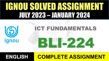 BLI 224 Solved Assignment 2023-24 || bli-224 solved assignment In English || July 2023 to Jan 2024