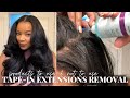 HOW TO: Tape-In Extensions Removal / Removal HORROR STORY / Products to Use &amp; NOT to Use