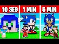 NOOB VS PRO: CONSTRUIR SONIC EM 5 MINUTOS / 1 MINUTOS / 10 SEGUNDOS NO MINECRAFT!!