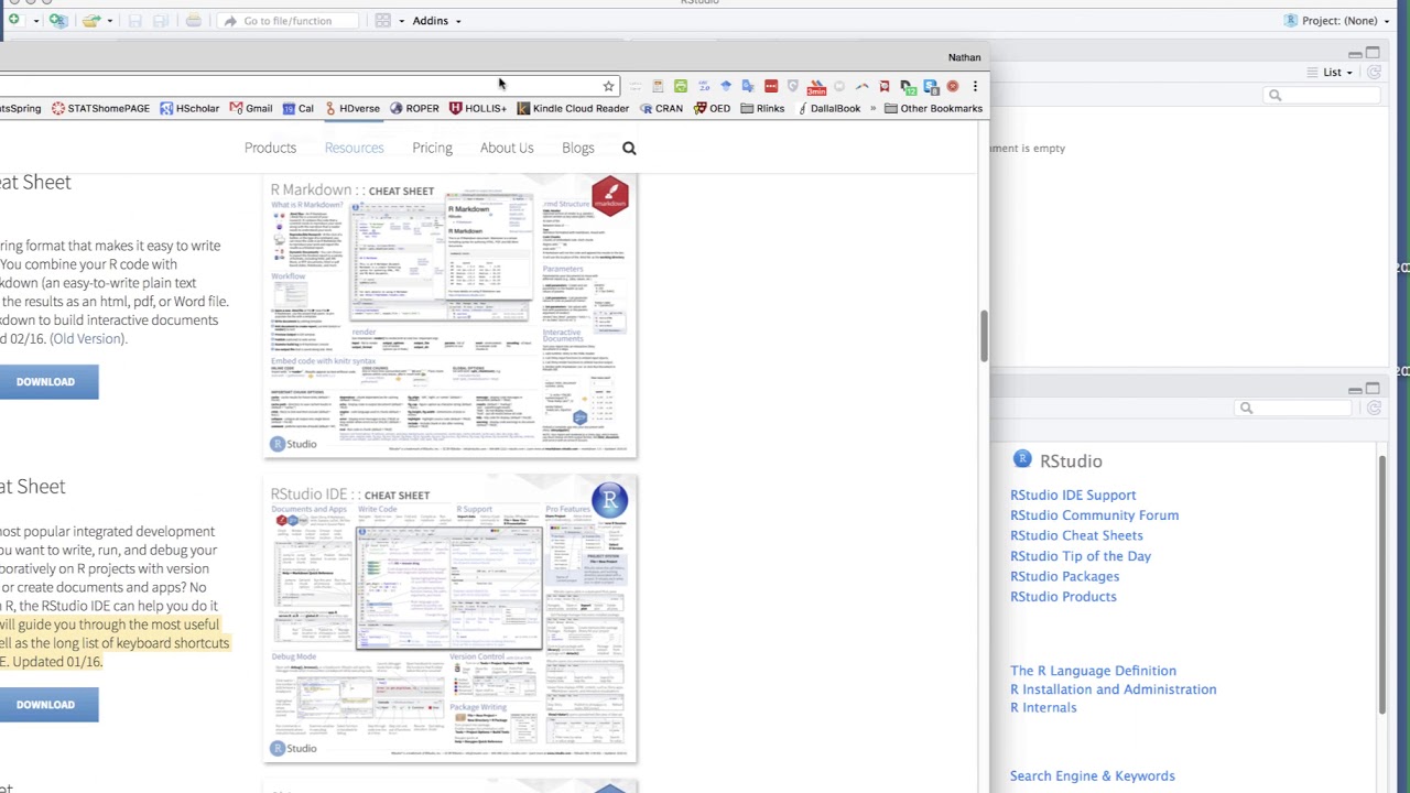 Find Cheatsheets in RStudio
