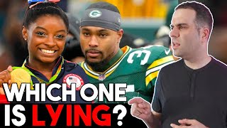 Simone Biles/Jonathan Owens Interview. Why did he say THAT Body Language Analyst Reacts