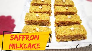 Saffron Milkcake | सिर्फ दूध से बनाए टेस्टी केसर मिल्ककैक | Alwarka mawa halwai style easy kalakand