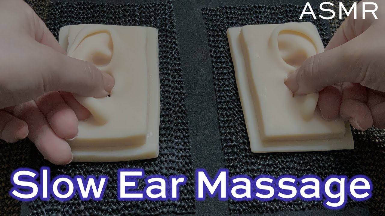 ASMR ゆっくりな動きに癒されるベビーパウダーマッサージ | 耳マッサージ | Slow Baby Powder Massage | Ear Massage | No Talking