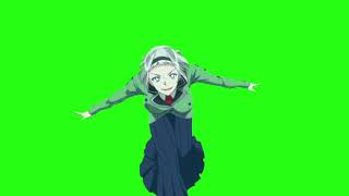 ✔️GREEN SCREEN EFFECTS: anime school girl -  Anna Nishikinomiya - Shimoneta