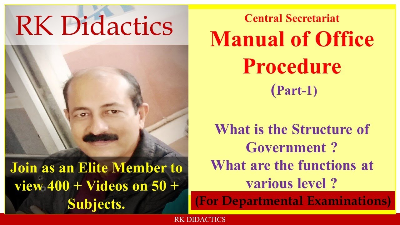 Manual of Office Procedure, Part-1 - YouTube