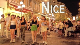 Nice France - City walk at night - Nice night life - 4K Walks