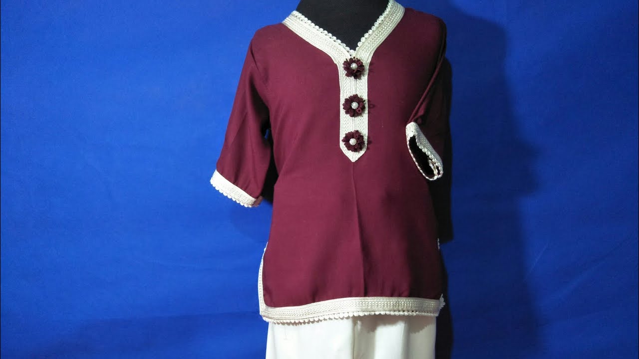 تفصيل جبادور لبنت بعمر 4سنوات للعيد بطريقة مبسطة جزء الاولcoudre un jabador