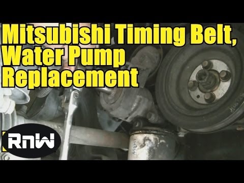 How to Remove and Replace the Timing belt and Water Pump - Mitsubishi 2.4L SOHC Engine PART 1