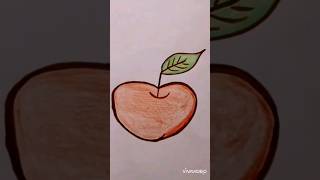 سهلة وسريعة تعليم للاطفال صغاررسم رقم( 5 )على شكل تفاحة?? كارتون