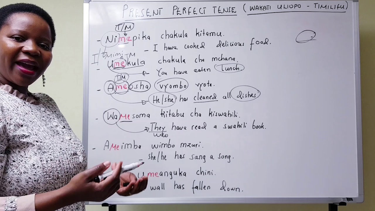 SWAHILI PRESENT PERFECT TENSE.(POSITIVE FORM) LESSON NO.19