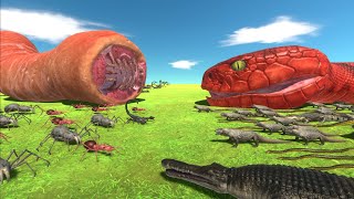 Who is The Boss - Giant Worm or Titanoboa? | Animal Revolt Battle Simulator