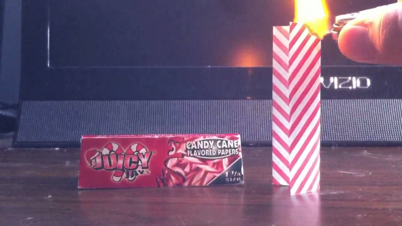 Burning a Candycane Rolling Paper (HD) | MarijuanaCanada