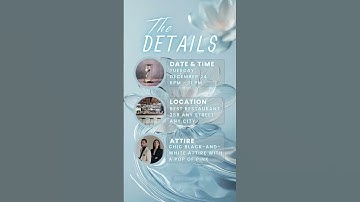 Elegant Blue Floral Birthday Invitation | Animated Canva Template with Save the Date & Music