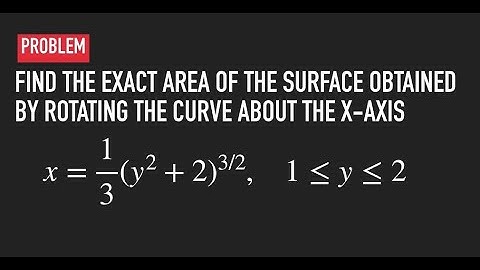 Find the area of the surface obtained by rotation the curve x = 1/3(y^2+2)^3/2 about x-axis.