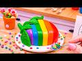 Amazing Rainbow Strawberry Cake 🍓 | Satisfying Miniature Rainbow Jelly Making 🌈 | Mini Cakes ✨