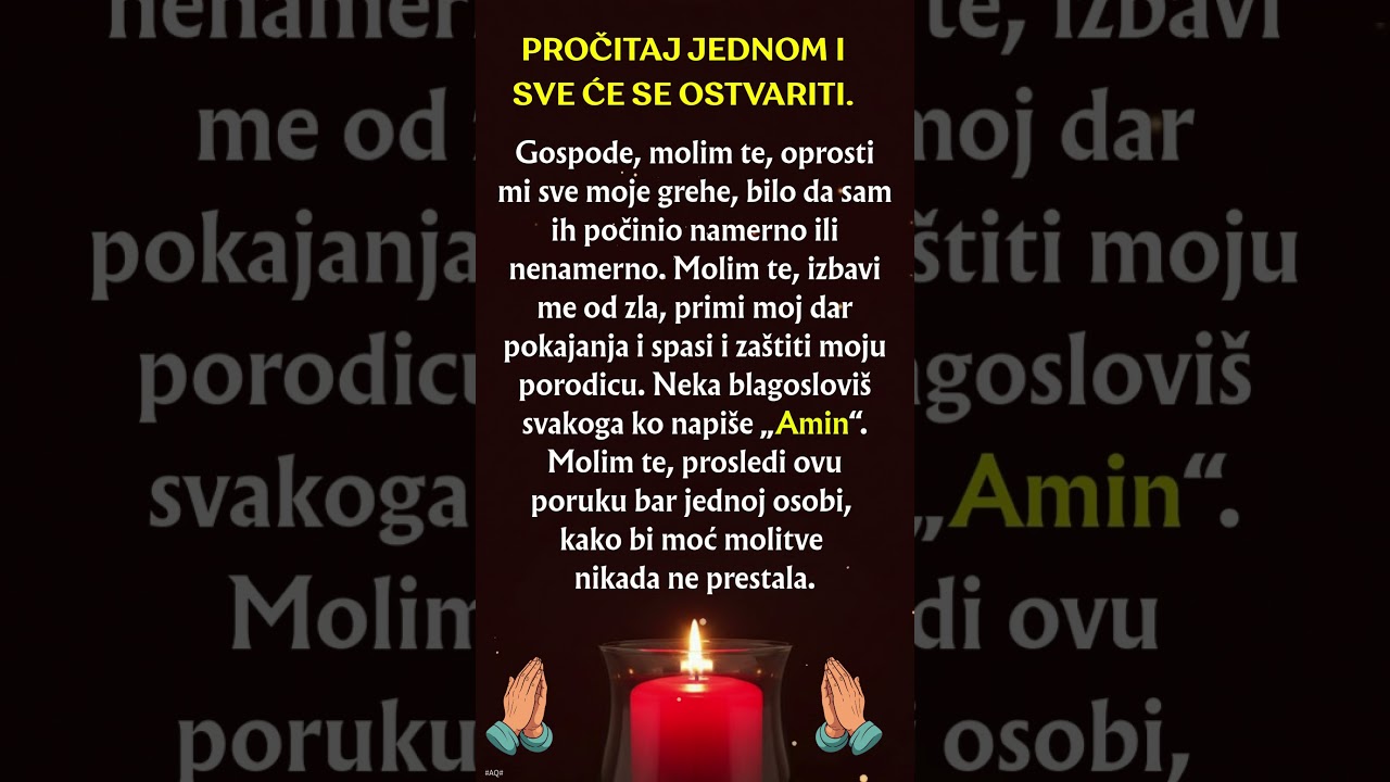 ☦️Pročitaj jednom i sve će se ostvariti.🙏