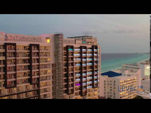 Level 18 Rooftop Cabana Lounge Overview | Royalton CHIC Suites Cancun