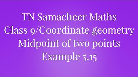 Example 5.15 Class 9 Coordinate geometry Tamilnadu Samacheer maths Nithyaganesh Maths