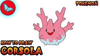 How To Draw Corsola From Pokemon | Drawing Animals