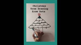 Christmas Tree Drawing from Dots #shorts