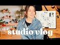 my tricks for drawing in coffee shops, sketching, new table | studio vlog