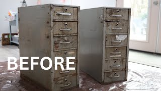BEFORE & AFTER: Pretty Metal Cabinet Makeover! - Thrift Diving