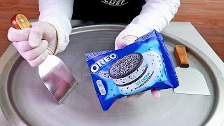 Oreo Sandwiches ice cream rolls street food - ايس كريم رول  اوريو ساندوتش