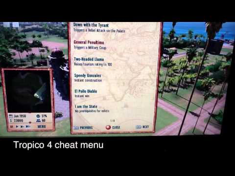 How to get the cheat menu on tropico 4