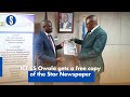 Ict cs owalo gets a free copy of the star newspaper