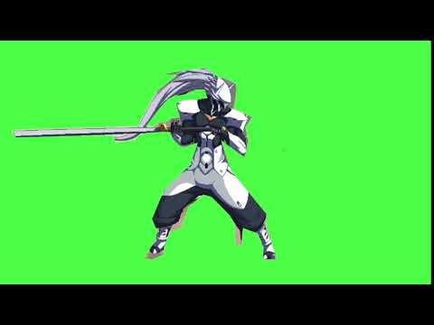 BlazBlue Crosstag Hakumen Grab Green Screen.