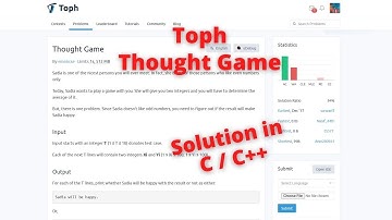 Thought Game || Solution in C/C++ || Toph.co