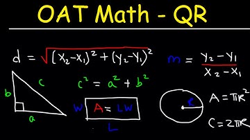 OAT Math Quantitative Reasoning Practice Problems Exam Test Prep - Multiple Choice Questions