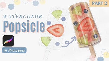 Watercolour popsicle in procreate part 2 | tutorial