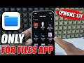 how to enable dark mode only for files app iphone 17?