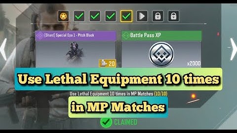 Call Of Duty Mobile Use Lethal Equipment 10 times in MP Matches Task Complete
